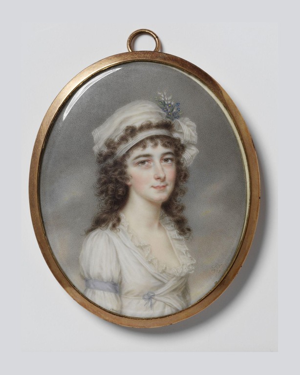 Portrait of an unknown woman with the initials l v w